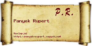 Panyek Rupert névjegykártya